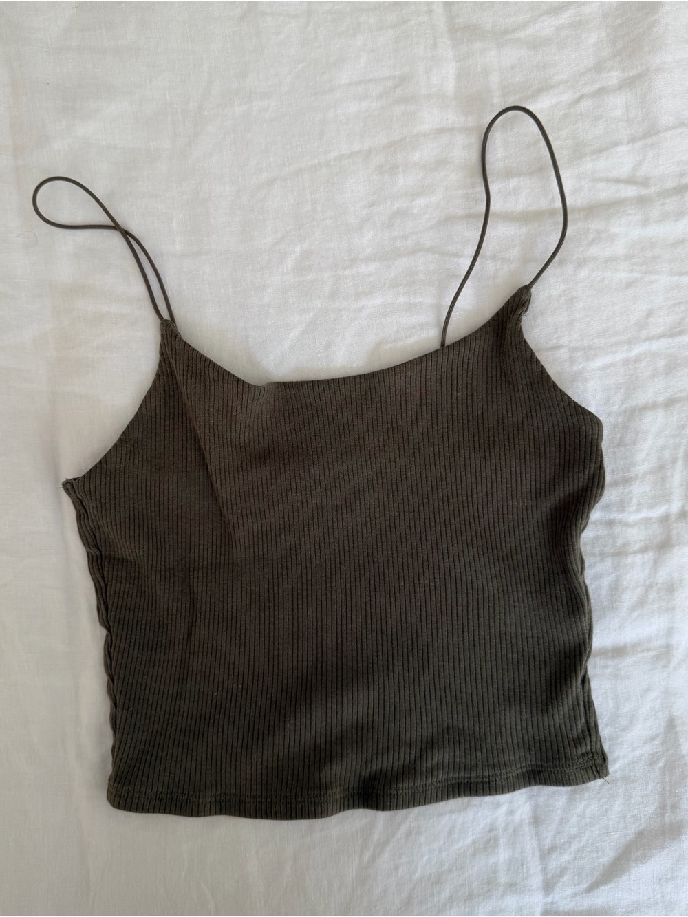 Garage Dark Green Ribbed Tank